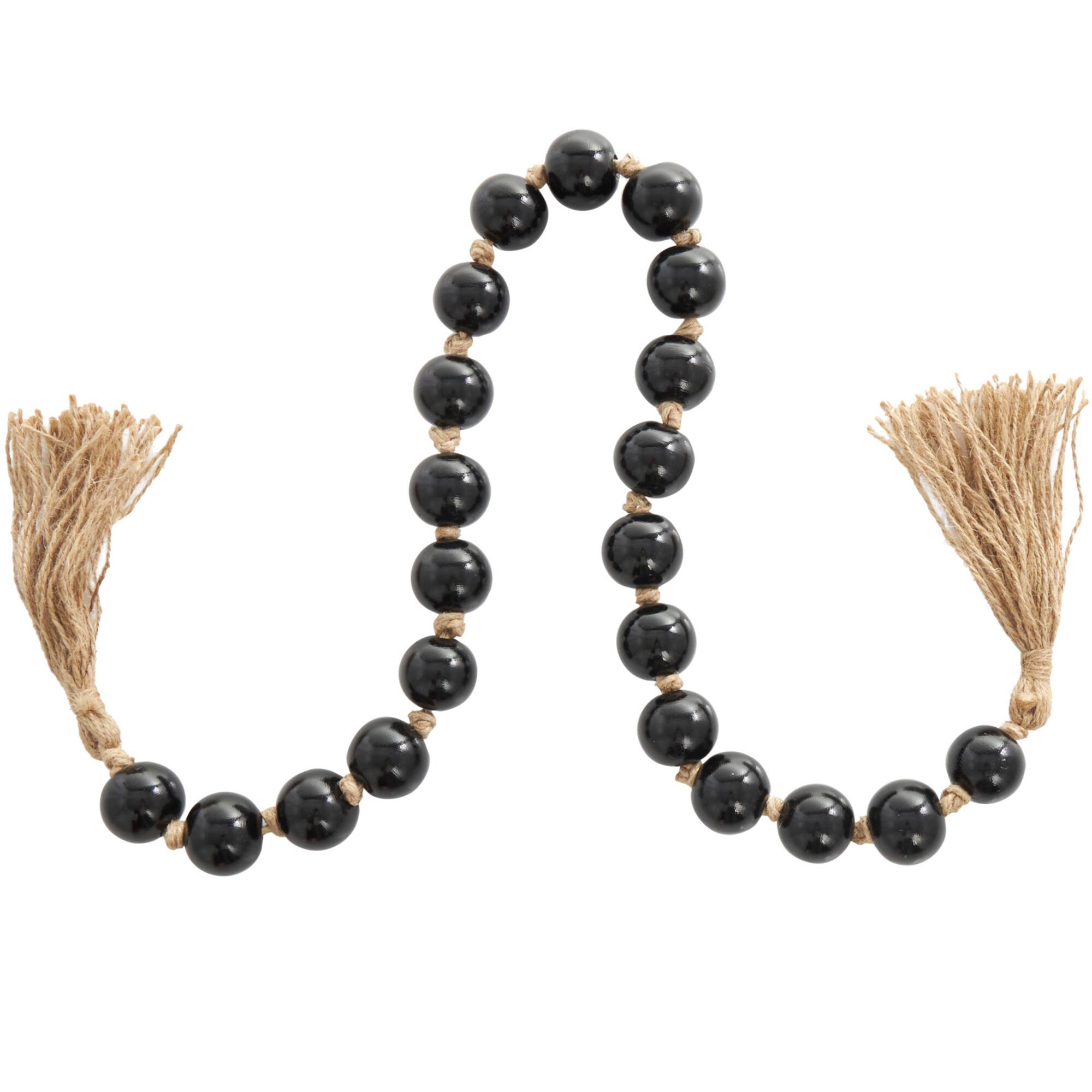 4ft. Glass Handmade Round Beaded Garland with Tassel